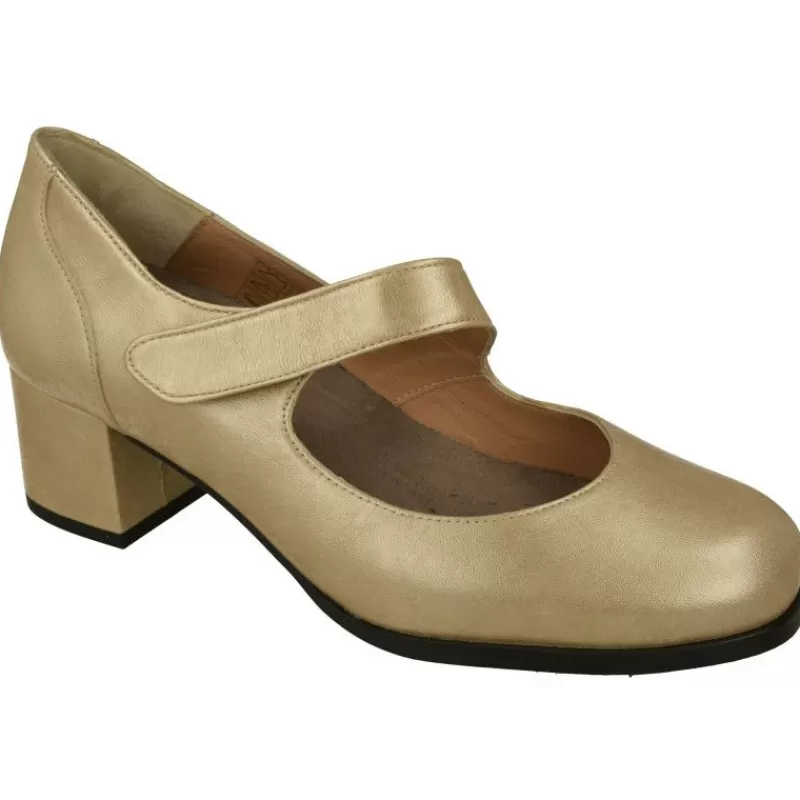 Comfort Class Zapatos Con Pulsera-Pulsera De Confort Class Con Ajuste Por Tira De Velcro. Tacon De Base Ancha Con Planta De Descanso Extraible Y Piso De Goma