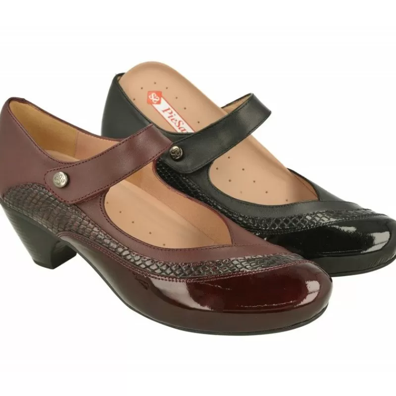 PieSanto Zapatos Con Pulsera-Pulsera Vestir De Combinado En Charol Y Piel Con Tacon Vestir Y Planta De Descanso Extraible