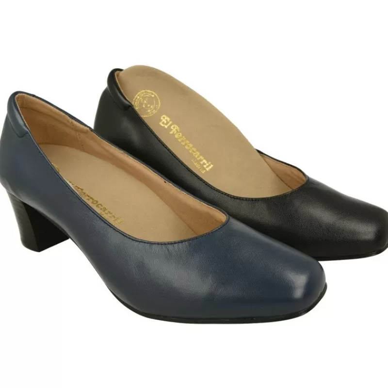 Calzamedi Zapatos Ancho Especial-Salón De Liso Con Tacon 4.5Cm De Suela Y Planta Anatomica Extraible
