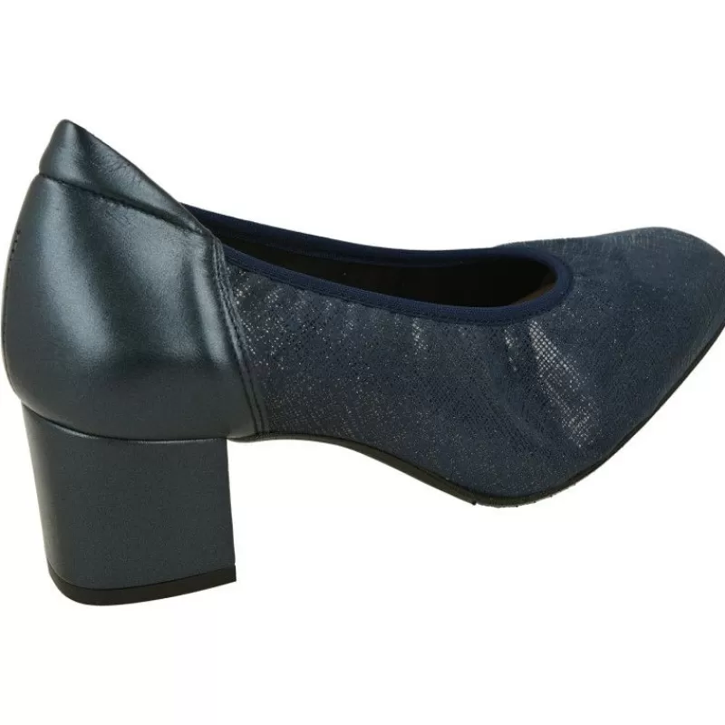RIKO Zapatos Salón-Salón De Rico En Pala Lisa Y Piel Grabada Elastica, Escote Redondo Con Elastico Al Hueco Y Tacon Forrada De 5 Cm