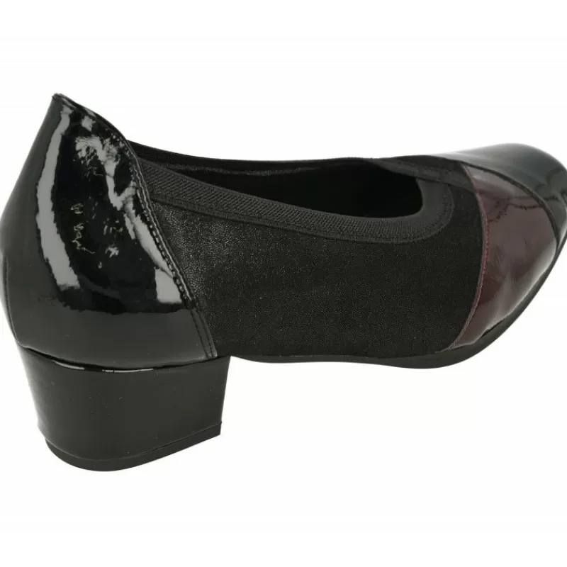 Doctor Cutillas Zapatos Salón-Salón De Tacon En Piel Elastica Con Goma Al Hueco Y Planta Extraible Negro