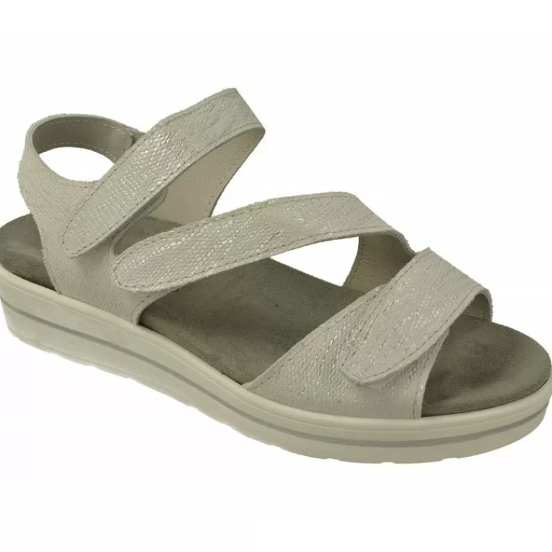 Alviflex Sandalias-Sandalia De De Tiras Cruzadas Con Velcro Ajustable. Planta Anatomica De Gran Descanso Extraible Y Piso De Poliuretano M Plata