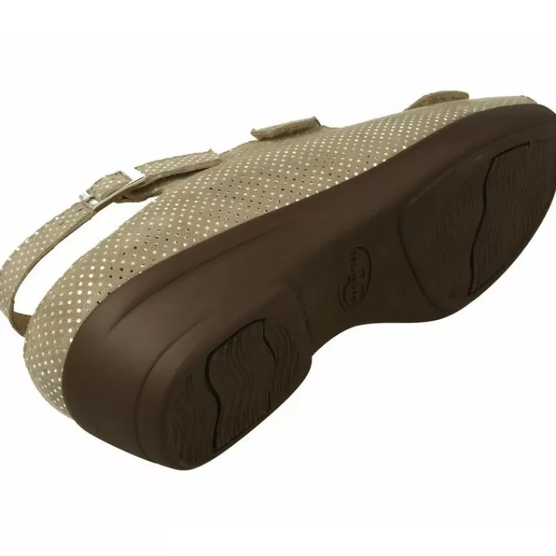 Alviflex Sandalias-Sandalia De En Piel Grabado Con Doble Velcro Ajustable En Ancho 14 Y Planta Movible