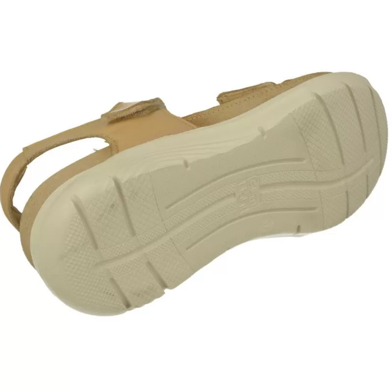 Baerchi Sandalias-Sandalia De Con Doble Tira De Velcro Ajustable En Piel Vacuna, Planta Anatomica Extraible Y Piso De Poliuretano