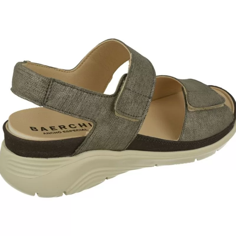 Baerchi Sandalias-Sandalia De Con Doble Tira De Velcro Ajustable, Planta Anatomica Y Forro De Piel Interior Transpirable.