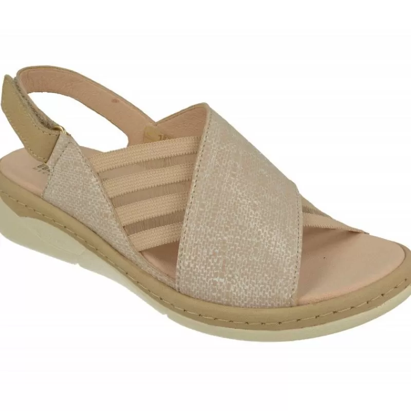 Comfort Class Sandalias-Sandalia De Con Tira Cruzada Y Elasticos Laterales, Piso De Poliuretano Y Planta Extraible