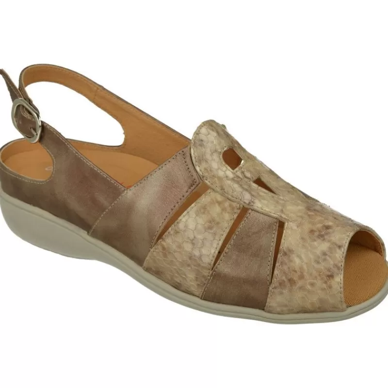 Doctor Cutillas Sandalias-Sandalia De De Tiras Cruzadas En Piel Combinada. Horma Muy Confortable Y Plantilla Anatomica Extraible