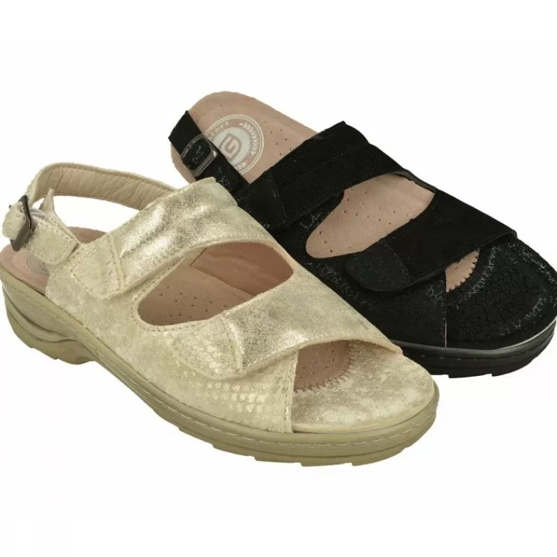 G Comfort Sandalias-Sandalia De De Doble Tira De Velcro Con Licra Elastica Adaptable, Planta De Descanso Extraible Y Piso De Caucho