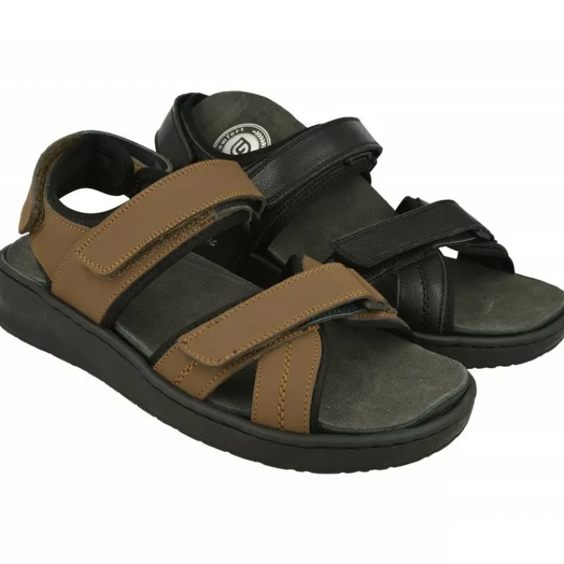 G Comfort Sandalias-Sandalia De De Tiras Cruzadas Con Ajuste De Velcro Y Planta De Descanso Extraible