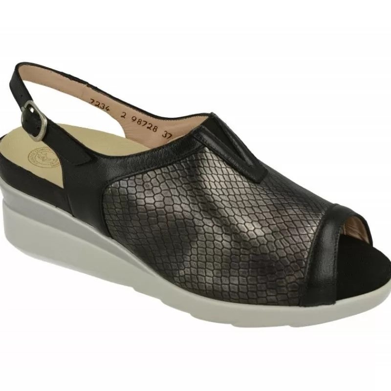 Drucker Calzapedic Sandalias-Sandalia De Piel Y Pala Elastica De , Plantilla Movible, Ancho 13