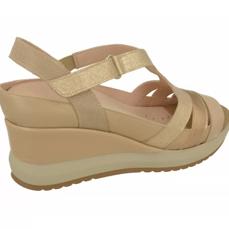 RIKO Sandalias-Sandalia De Rico Con Tiras Combinadas Y Ajuste De Velcro, Cuna Alta Nacarada Con Planta Extraible Y Piso Microporoso Confortable