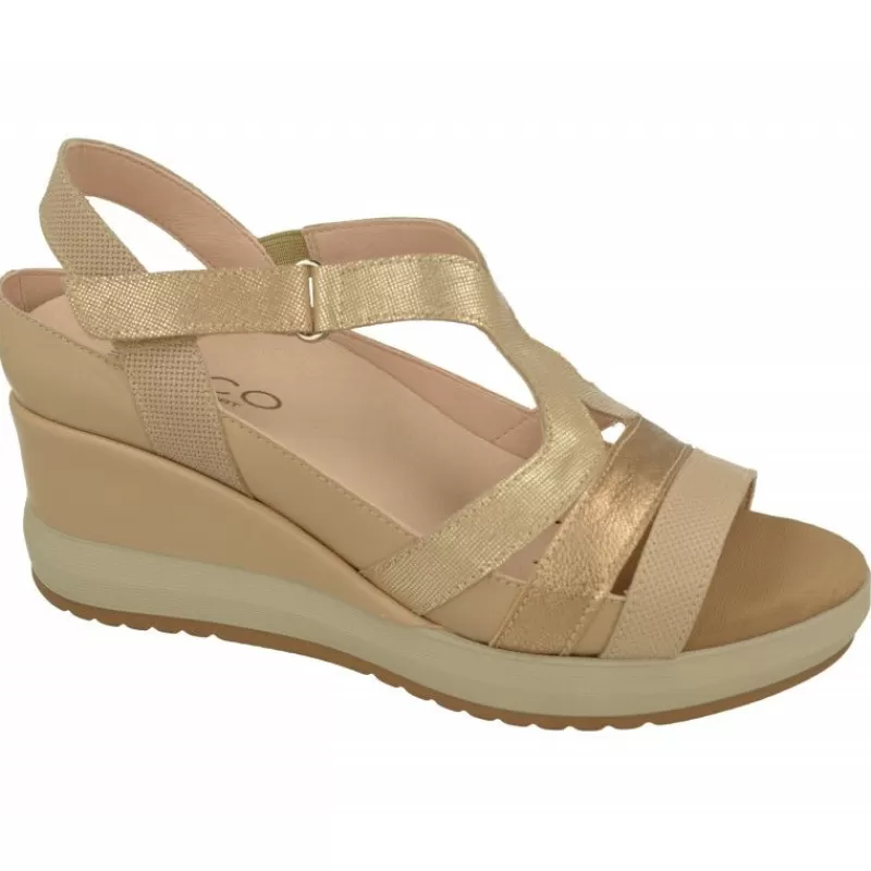 RIKO Sandalias-Sandalia De Rico Con Tiras Combinadas Y Ajuste De Velcro, Cuna Alta Nacarada Con Planta Extraible Y Piso Microporoso Confortable