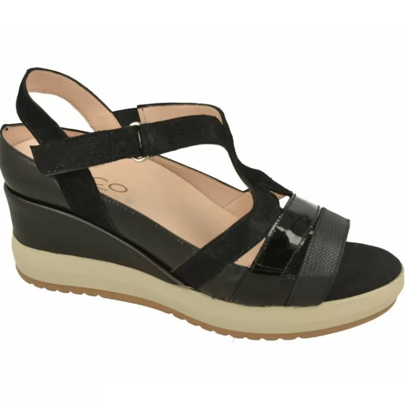 RIKO Sandalias-Sandalia De Rico Con Tiras Combinadas Y Ajuste De Velcro, Cuna Alta Nacarada Con Planta Extraible Y Piso Microporoso Confortable