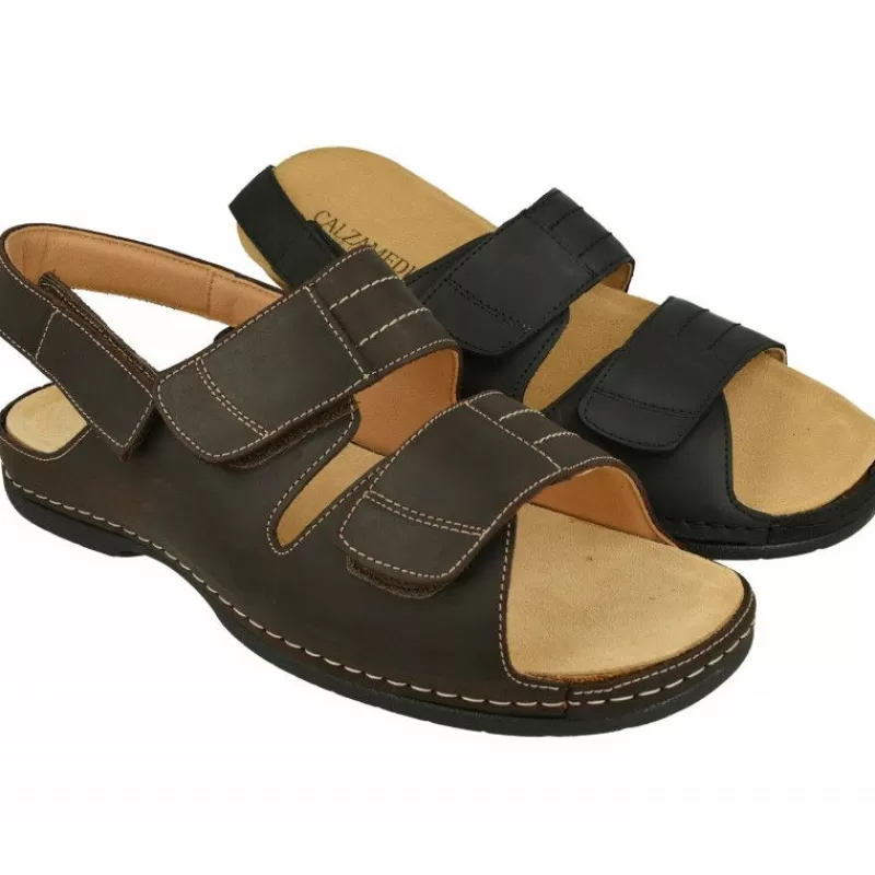 Calzamedi Sandalias-Sandalia De Triple Ajuste Por Velcros Con Planta Anatomica Movible Para Plantillas De