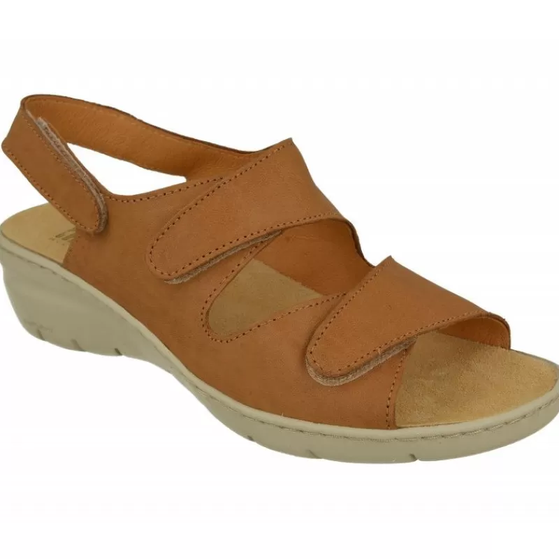 Comfort Class Sandalias-Sandalia De Triple Velcro De Con Piso Aligerado Combinada En Charol Y Grabado Con Planta De Descanso