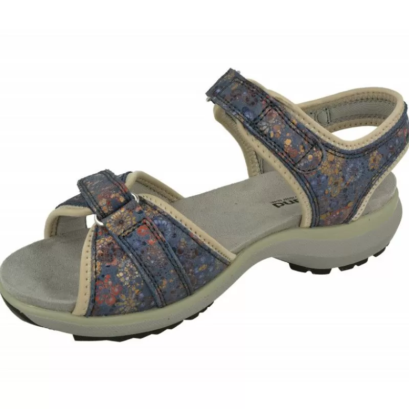 WESTLAND BY JOSEF SEIBEL antes ROMIKA Sandalias-Sandalia De Wesland Antes Romika Con Doble Velcro Ajustable En Piel Estampada Pico De Caucho Y Planta Anatomica De Descanso