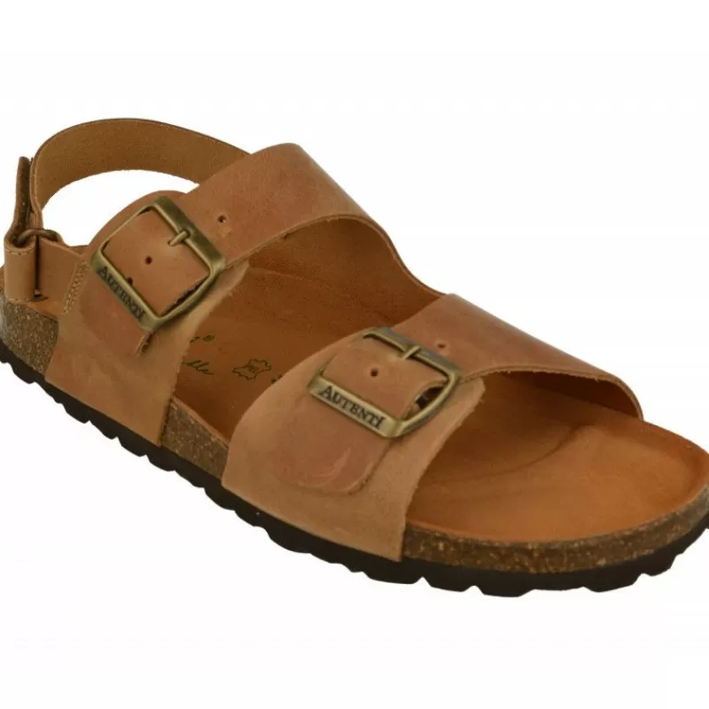 AUTENTI Sandalias-Sandalnia De Anatomica Con Doble Hebilla Ajustable Y Planta Anatomica Y Piso Microporoso Aligerado Cuero
