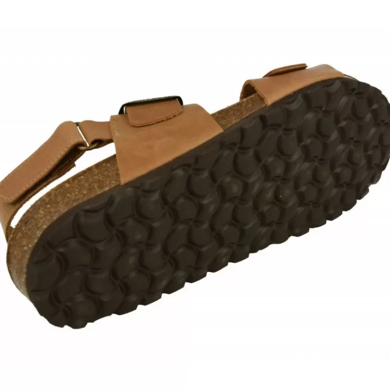 AUTENTI Sandalias-Sandalnia De Anatomica Con Doble Hebilla Ajustable Y Planta Anatomica Y Piso Microporoso Aligerado Cuero