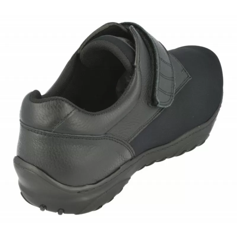 Calzamedi Velcros-Velcro De Con Pala De Lycra Elastica, Especial Pie Diabetico. Negro