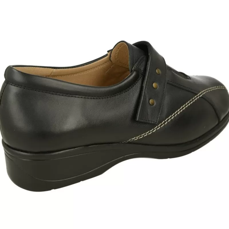 Calzamedi Velcros-Velcro De Con Pespuntes Contrastado Y Pala Lisa, Piso De Poliuretano Gran Superficie De Apoyo Y Planta Anatomica Extra Negro