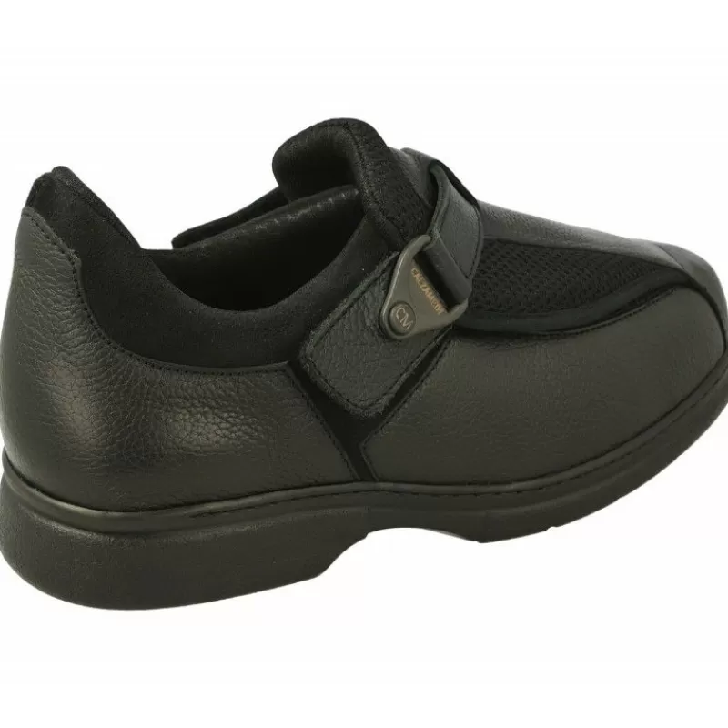 Calzamedi Velcros-Velcro De En Horma De Ancho 15 Con Apertura Total Especial Pies Sensibles Y Deformados Con Piso De Descanso Negro