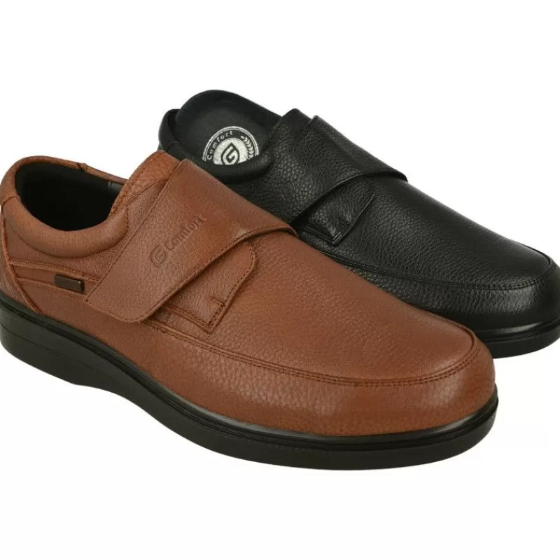 G Comfort Velcros-Velcro De En Piel Grabada Con Bordon En Pala, Membrana Impermeable Y Piso De Poliuretano Con Planta Extraible