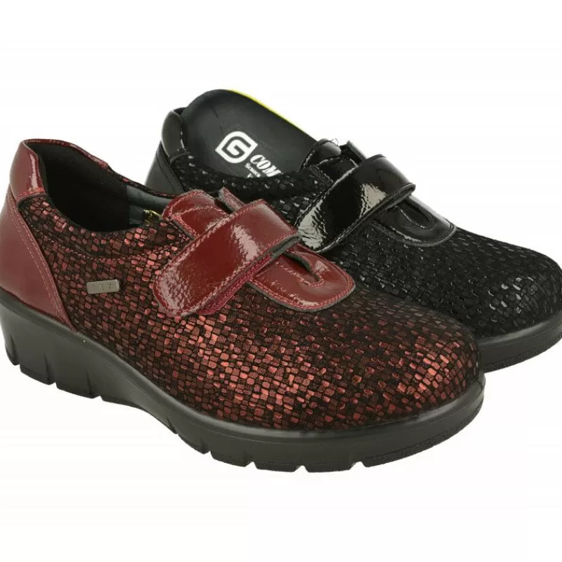 G Comfort Velcros-Velcro De En Piel Grabada Con Planta De Descanso, Piso De Amortiguacion Y Membrana Impermeable