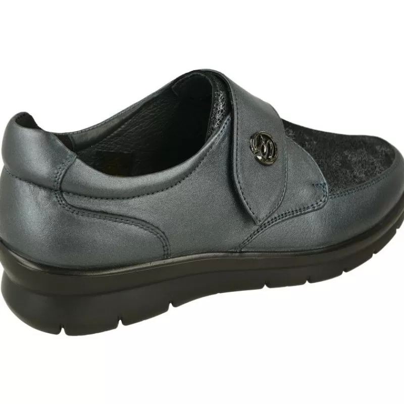 G Comfort Velcros-Velcro De G-Comfort En Piel Metalizada Con Pala Estampada De Licra Adaptable Con Piso Bajo De Cuna Ligera De Poliuretano.
