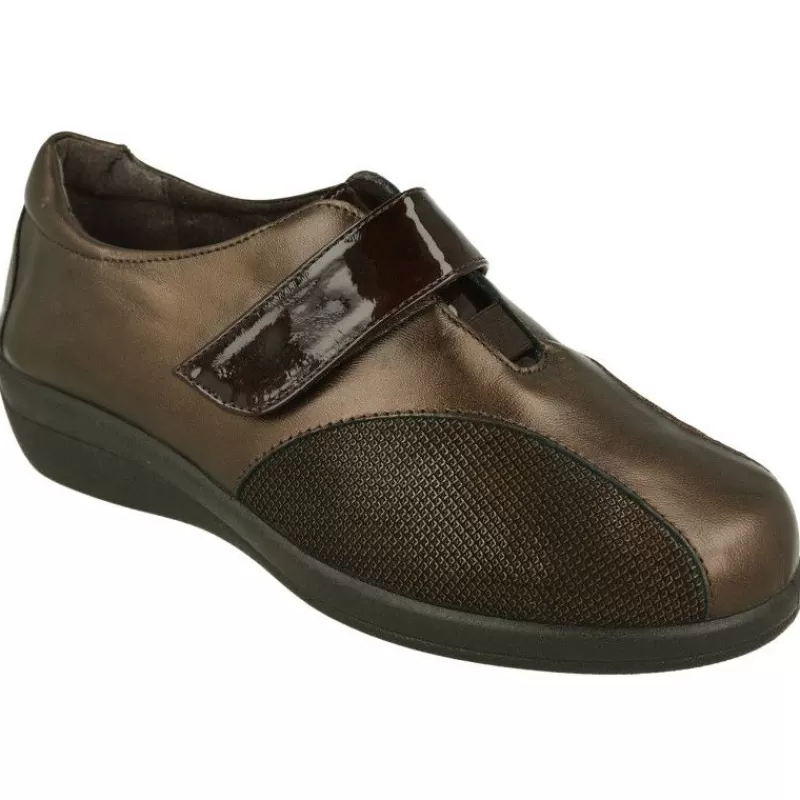 Doctor Cutillas Velcros-Velcro Del Combinado En Piel Metal Y Grabado. Horma De Ancho 13 Con Planta Extraible Y Piso De Cuna De Caucho