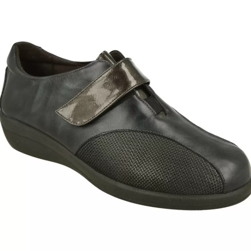 Doctor Cutillas Velcros-Velcro Del Combinado En Piel Metal Y Grabado. Horma De Ancho 13 Con Planta Extraible Y Piso De Cuna De Caucho