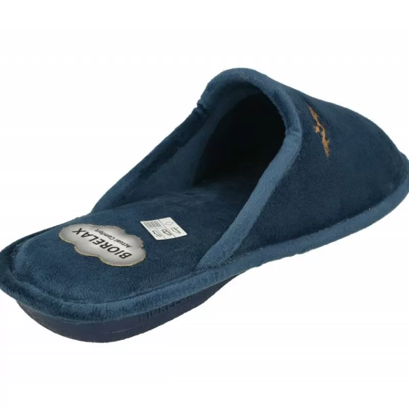 Cosdam Chinelas-Zapatilla Chinela De Con Suela Y Planta Biorelax En Pano Liso De Dacha Con Bordado Lateral