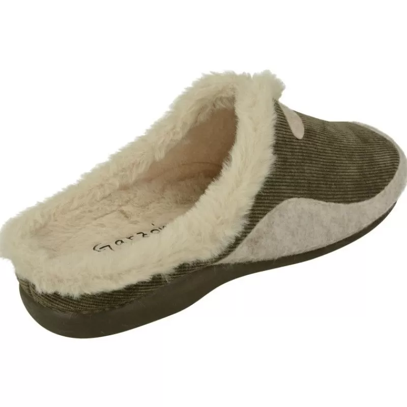 Garzon Zapatillas De Lona-Zapatilla Chinela De Con Pala En Micropana Y Planta De Descanso Movible Con Piso De Goma Antideslizante