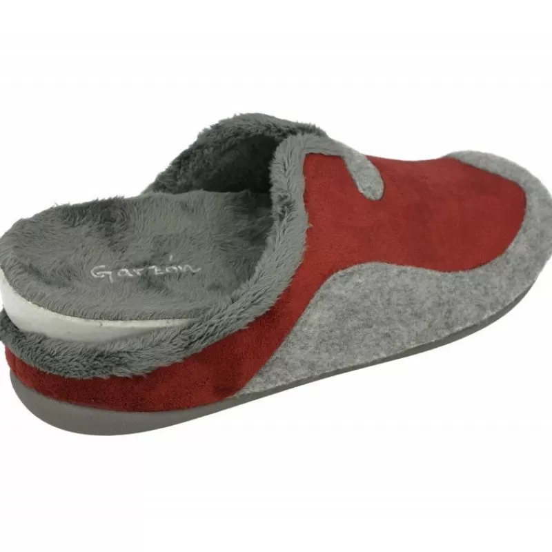 Garzon Chinelas-Zapatilla Chinela De En Pano Combinado Con Piso De Caucho Y Planta De Descanso Extraible