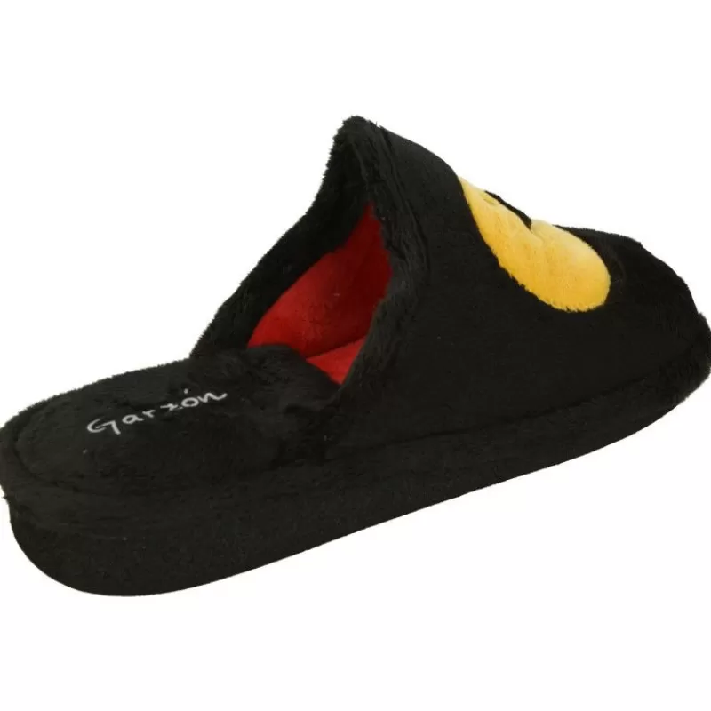 Garzon Chinelas-Zapatilla Chinela De En Pano Dacha Con Estampado Comecocos Y Piso Microporoso Muy Ligero Negro