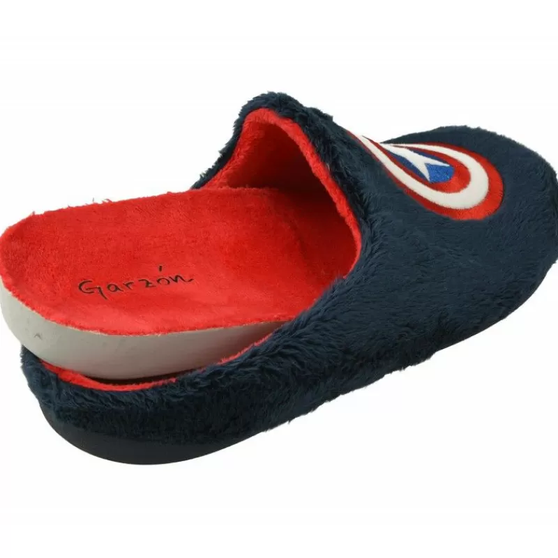 Garzon Chinelas-Zapatilla Chinela De En Pano Dacha Con Logo Capitan Americay Piso De Caucho Con Planta Movible Marino