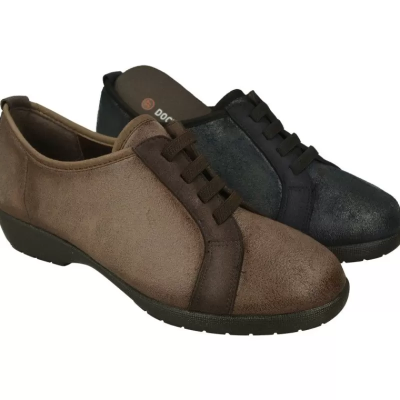 Doctor Cutillas Zapatos Ancho Especial-Zapatilla Mocasin De Con Cordones Elasticos En Tejido Simil Piel Con Piso De Caucho