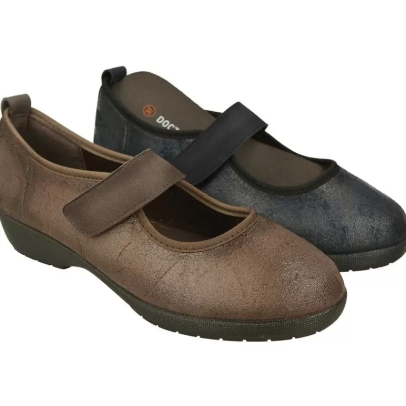 Doctor Cutillas Zapatos Ancho Especial-Zapatilla Pulsera De Con Tira De Velcro Y Tejido Simil Piel, Piso De Caucho Y Plantilla De Latex