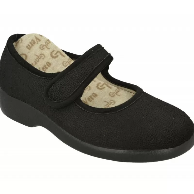 Garzon Zapatillas De Lona-Zapatilla Pulsera De En Pano Con Planta De Descanso Y Forro Antialergico Con Piso De Caucho Negro
