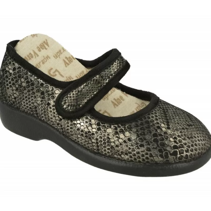 Garzon Zapatillas De Lona-Zapatilla Pulsera De En Pano Estamapado Metal Con Planta De Descanso Y Forro Antialergico Con Piso De Caucho Negro