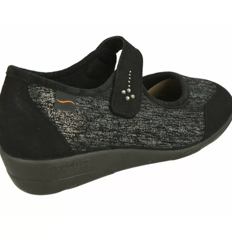 Doctor Cutillas Zapatillas De Lona-Zapatilla Pulsera Del De Pano Brillos Adaptable Con Piso De Caucho Y Planta De Gel Amortiguada Negro