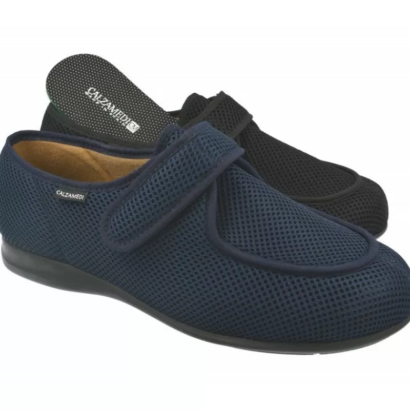 Calzamedi Zapatillas De Lona-Zapatilla Velcro De Con Piso De Caucho En Tejido Elastico Especial Pies Diabéticos Ancho 15