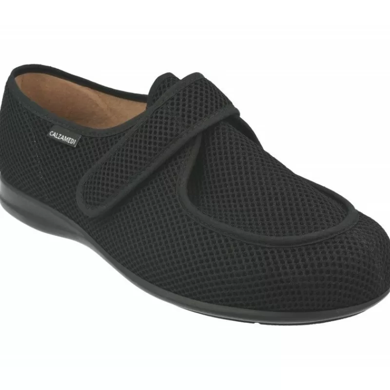 Calzamedi Zapatillas De Lona-Zapatilla Velcro De Con Piso De Caucho En Tejido Elastico Especial Pies Diabéticos Ancho 15
