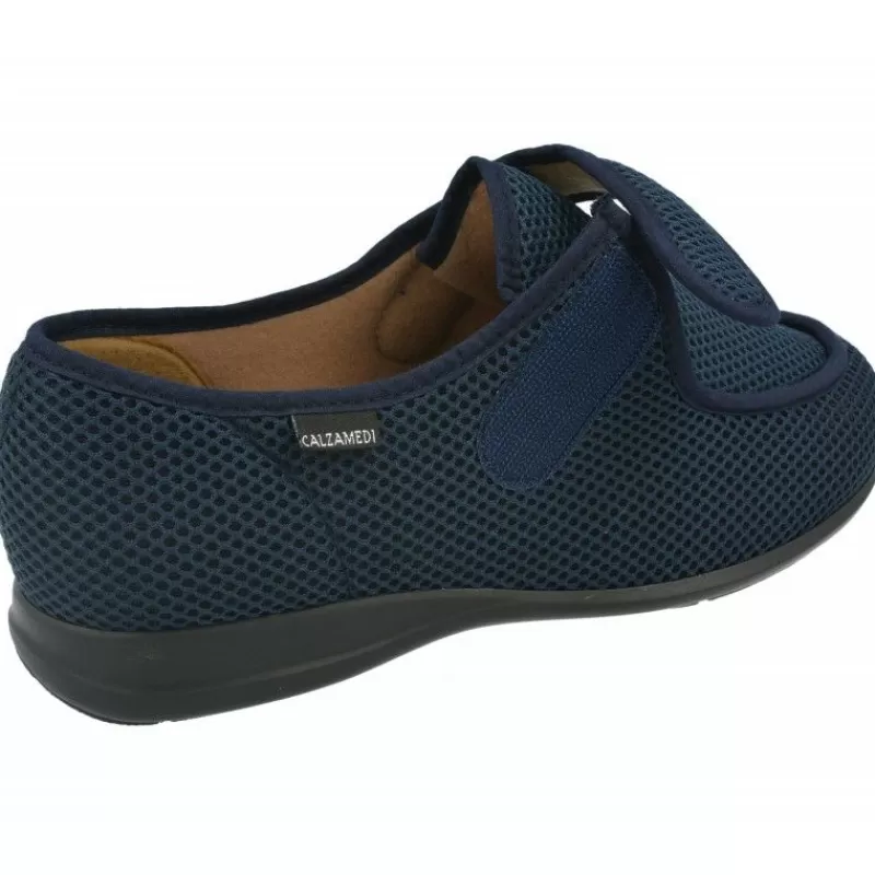 Calzamedi Zapatillas De Lona-Zapatilla Velcro De En Tejido Elastico Con Piso De Caucho Y Horma De Ancho 15 , Pies Sensibles Y Diabéticos