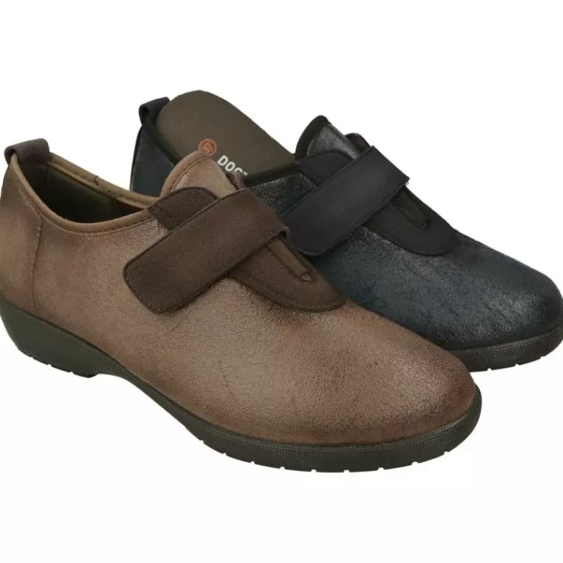 Doctor Cutillas Zapatos Ancho Especial-Zapatilla Velcro De En Antelina Adaptable Y Piso De Caucho, Horma De Ancho Especial