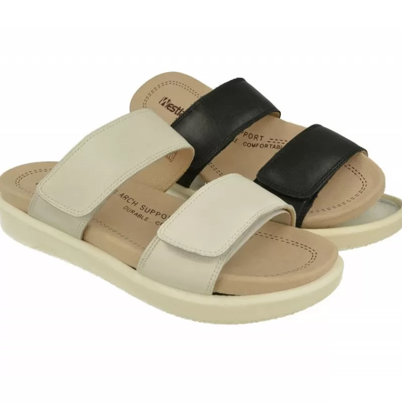 WESTLAND BY JOSEF SEIBEL antes ROMIKA Sandalias-Zueco De Westland Con Doble Tira De Velcro Ajustable, Planta Extraible Y Piso De Amortiguacion