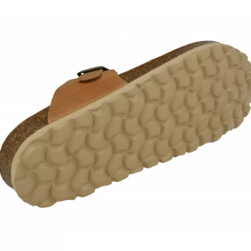 AUTENTI Sandalias-Zueco Esclava De En Piel Vacuna Con Hebilla Trasera Y Planta Anatomica De Descanso Cuero